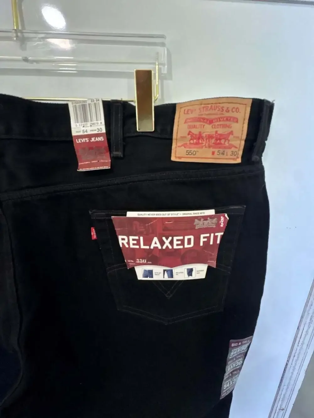 Levi's 550 Relaxed Fit Men's Big & Tall Jeans - Black